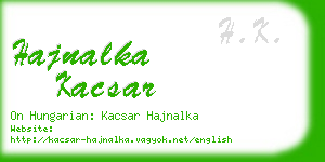 hajnalka kacsar business card